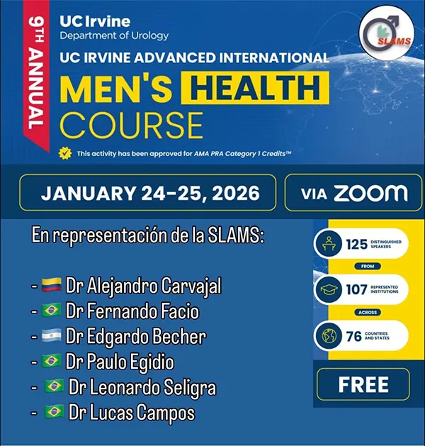 UCI Advanced International Men's Health Course. 24 y 25 de enero de 2026. Zoom. Inscripción gratuita.
